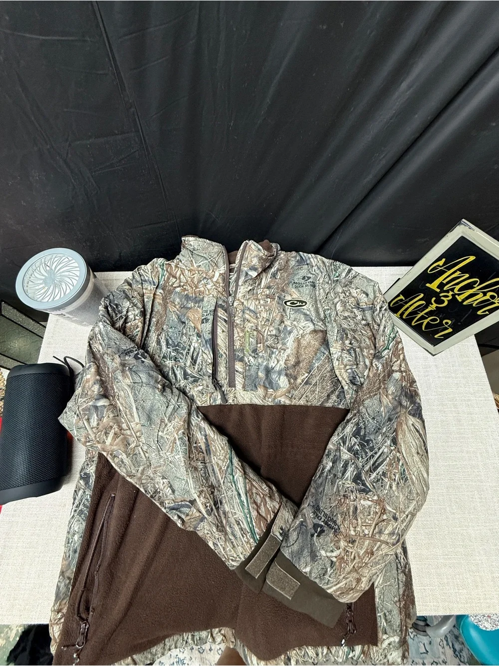 DRAKERealtree Half-Zip Camo Pullover with Brown Fleece
